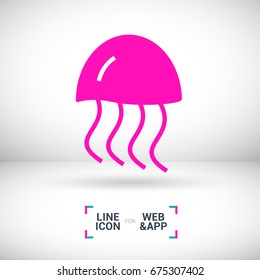 jellyfish line vector icon