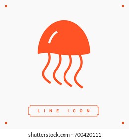 jellyfish line vector icon