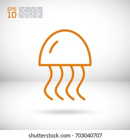 jellyfish line vector icon