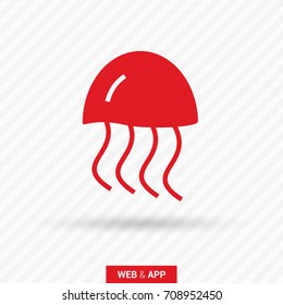 jellyfish line vector icon
