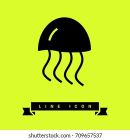 jellyfish line vector icon