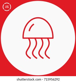 jellyfish line vector icon