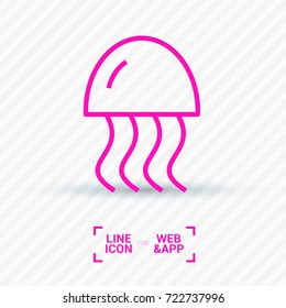 jellyfish line vector icon