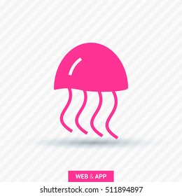 jellyfish linear vector icon for websites and mobile minimalistic flat design.