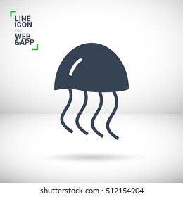 jellyfish linear vector icon for websites and mobile minimalistic flat design.