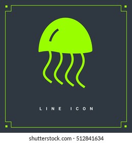 jellyfish linear vector icon for websites and mobile minimalistic flat design.