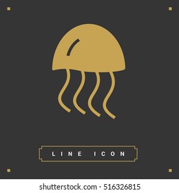 jellyfish linear vector icon for websites and mobile minimalistic flat design.