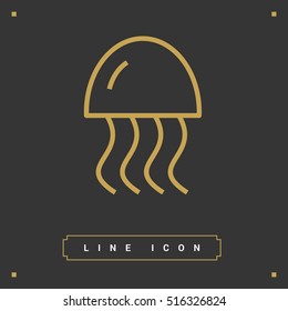 jellyfish linear vector icon for websites and mobile minimalistic flat design.