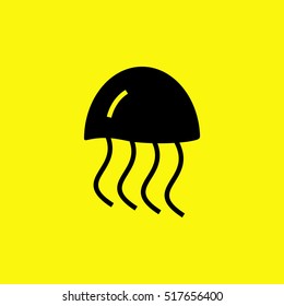 jellyfish linear vector icon for websites and mobile minimalistic flat design.