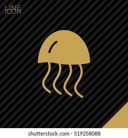 jellyfish linear vector icon for websites and mobile minimalistic flat design.