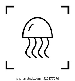 jellyfish linear vector icon for websites and mobile minimalistic flat design.
