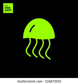 jellyfish linear vector icon for websites and mobile minimalistic flat design.