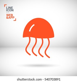 jellyfish linear vector icon for websites and mobile minimalistic flat design.