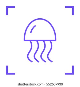 jellyfish linear vector icon for websites and mobile minimalistic flat design.