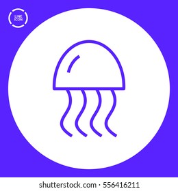 jellyfish linear vector icon for websites and mobile minimalistic flat design.