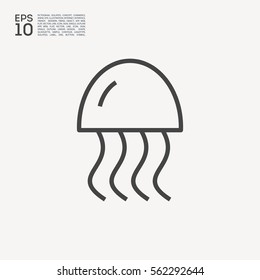 jellyfish linear vector icon for websites and mobile minimalistic flat design.