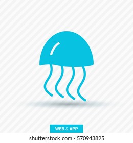 jellyfish linear vector icon for websites and mobile minimalistic flat design.