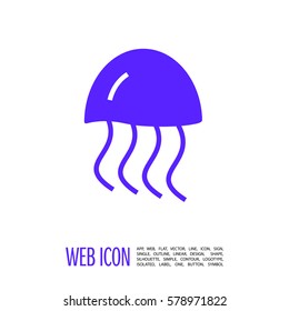 jellyfish linear vector icon for websites and mobile minimalistic flat design.