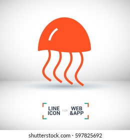 jellyfish linear vector icon for websites and mobile minimalistic flat design.