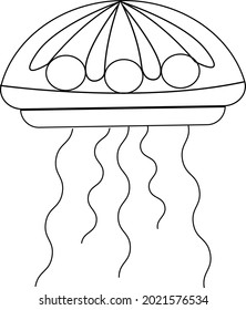 jellyfish with lines and circles for coloring
