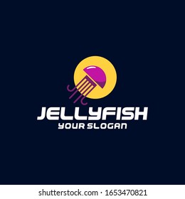 Jellyfish Logo Design Idea Vector Stock