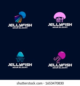 Vektorillustration-Stock für Quallen-Logo-Design