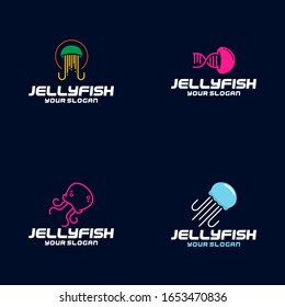 Jellyfish Logo Design Idea Vector Stock