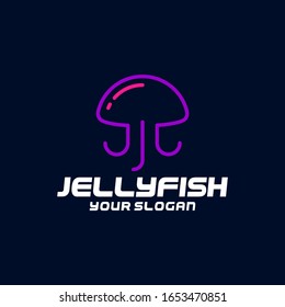 Jellyfish Logo Design Idea Vector Stock
