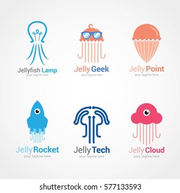 Jellyfish logo Design Template.