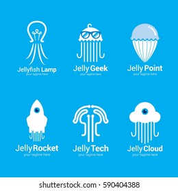 Jellyfish logo Design Template.