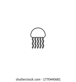 jellyfish logo icon design with simple line art style