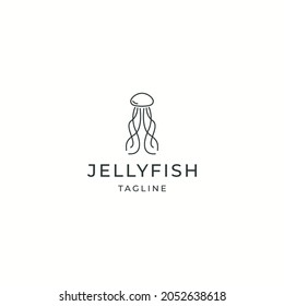 Jellyfish logo icon design template flat vector