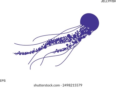 Jellyfish logo. Isolated jellyfish on white background