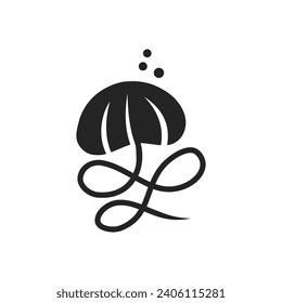Jellyfish Logo template Isolated. Brand Identity. Icon Abstract Vector graphic