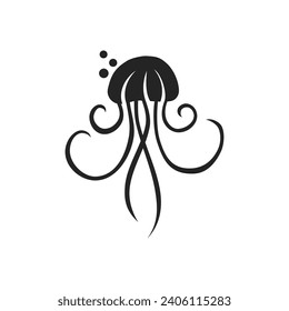 Jellyfish Logo template Isolated. Brand Identity. Icon Abstract Vector graphic