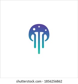 jellyfish logo vector icon templet