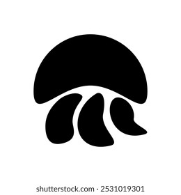 Jellyfish logo vector illustration. Simple jellyfish flat icon.