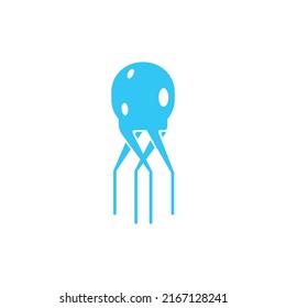Jellyfish logo vector, With simple technology modern style icon. Suitable for aqua talk show and video or audio podcast programs. Apply to web site, brand., ui ux games element application symbol