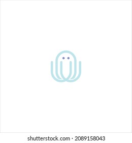 jellyfish logo vector template line