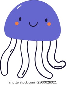 Jellyfish Marine Character Vector Illustration