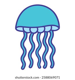 Jellyfish marine life icon illustration