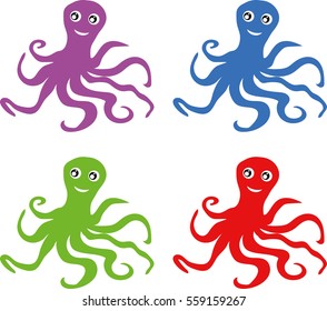 jellyfish medusa color cartoon icon