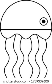 jellyfish, medusa, sea food, sea animal, icon, vector, illustration