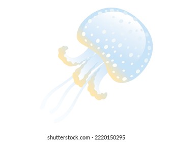 Jellyfish medusa underwater animal purple color vector illustration isolated on white background