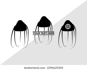 Jellyfish Monogram Vector Illustration Silhouette