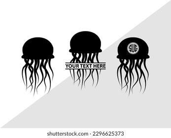 Silución de la ilusión del vector monograma de la medusa
