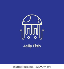 Jellyfish Monoline logo Design with Fluid Elegance
