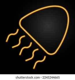 jellyfish neon sign, modern glowing banner design, colorful modern design trends on black background. Vector illustration.