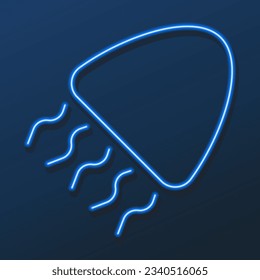 jellyfish neon sign, modern glowing banner design, colorful modern design trends on black background. Vector illustration.