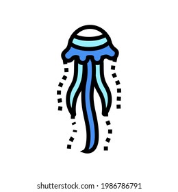 jellyfish ocean color icon vector. jellyfish ocean sign. isolated symbol illustration